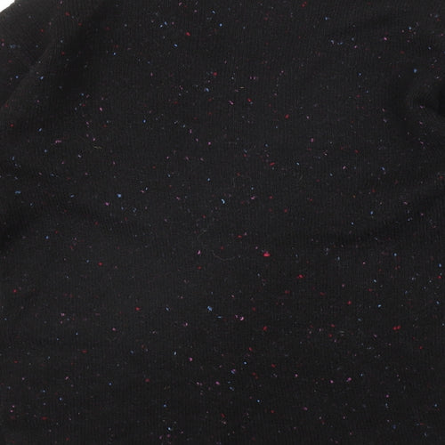 Marks and Spencer Womens Black V-Neck Geometric Acrylic Pullover Jumper Size XS