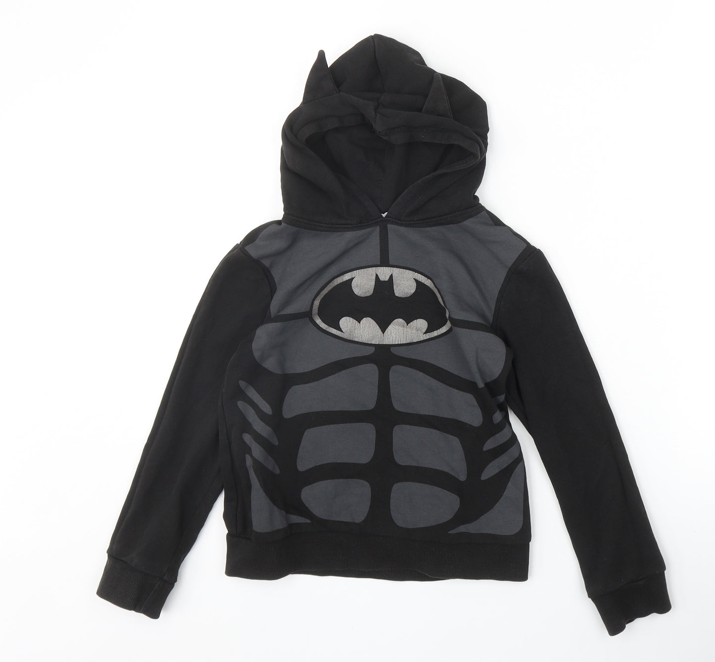 H&M Boys Black Cotton Pullover Hoodie Size 6-7 Years Pullover - Batman