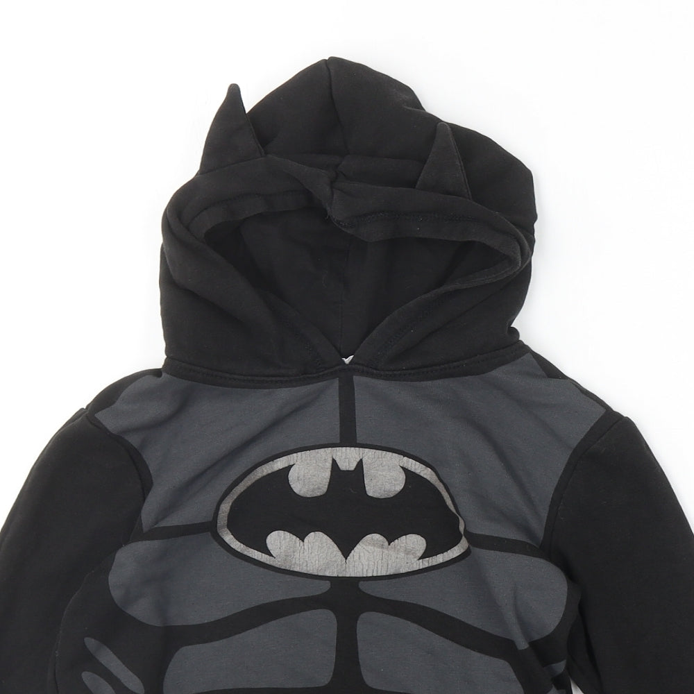 H&M Boys Black Cotton Pullover Hoodie Size 6-7 Years Pullover - Batman