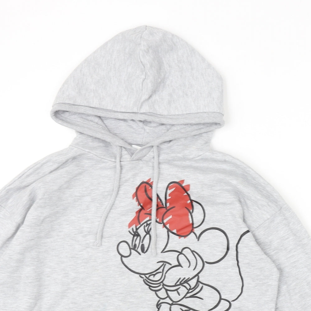 Primark Womens Grey Cotton Pullover Hoodie Size XS Pullover - Minnie Mouse