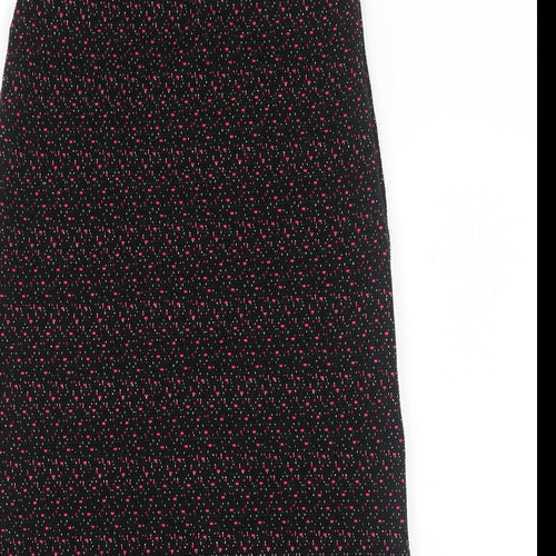 Preworn Womens Black Geometric Polyester A-Line Skirt Size 10