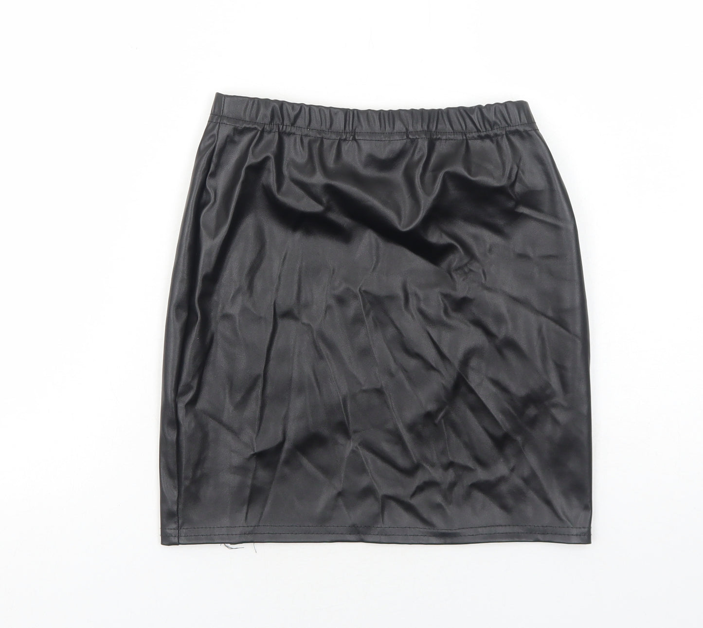 PRETTYLITTLETHING Womens Black Polyester Straight & Pencil Skirt Size 8