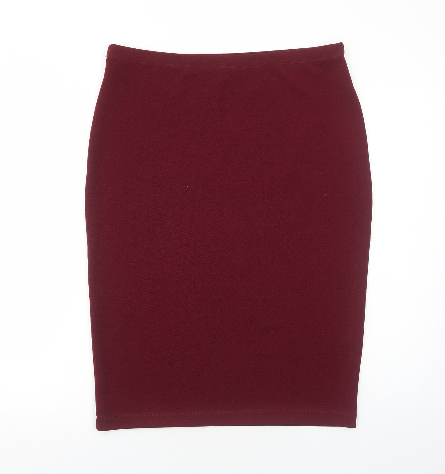 M&Co Womens Red Polyester Straight & Pencil Skirt Size 16