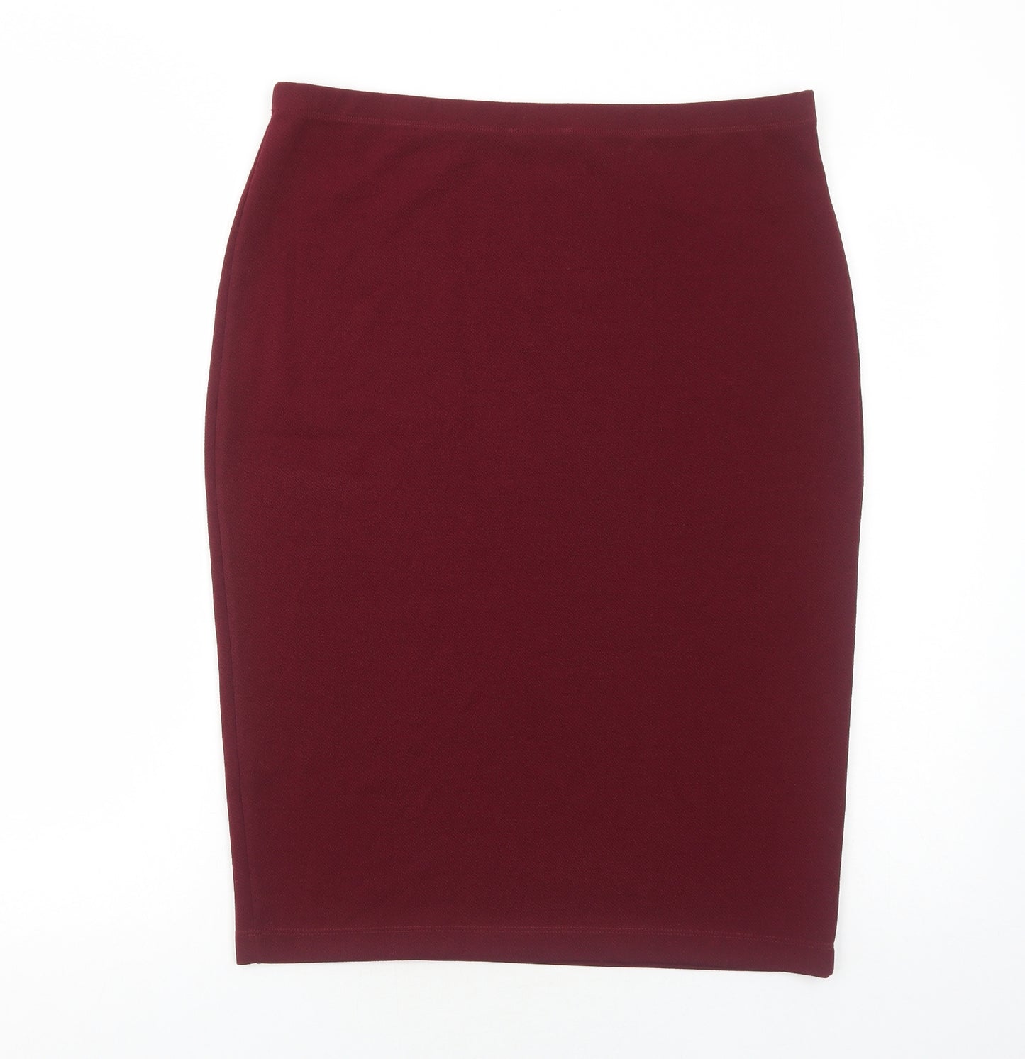 M&Co Womens Red Polyester Straight & Pencil Skirt Size 16