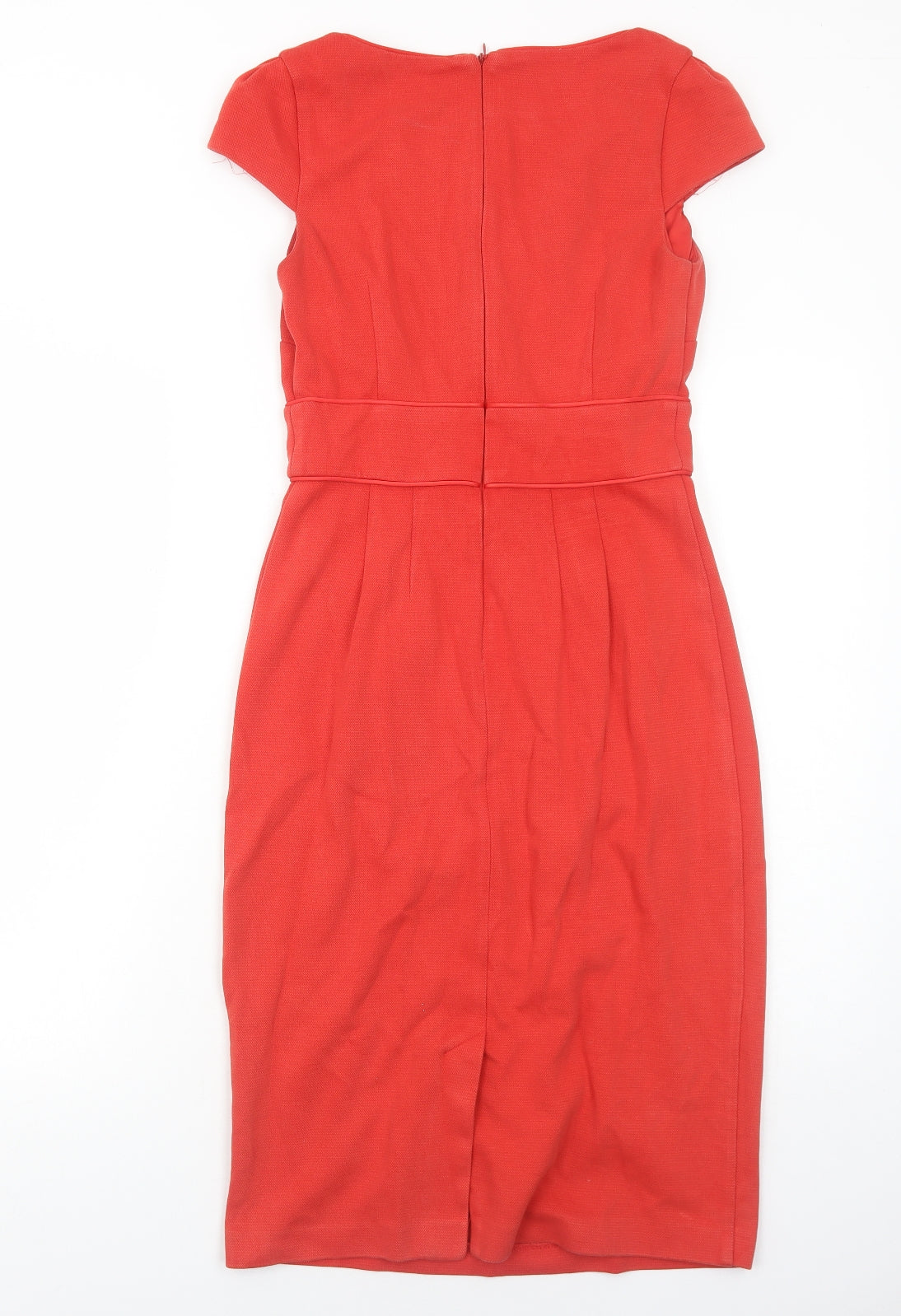 Monsoon Womens Orange Polyester A-Line Size 8 Round Neck Zip