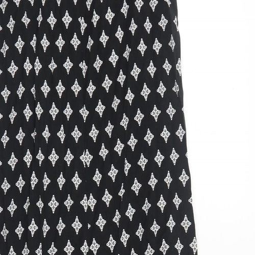 Gap Womens Black Geometric Viscose Maxi Size S V-Neck Pullover