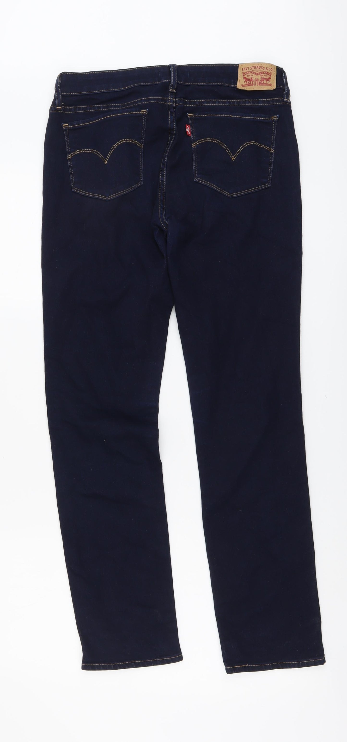 Levi's Womens Blue Cotton Straight Jeans Size 30 in L30 in Regular Button