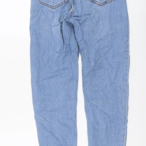 Marks and Spencer Womens Blue Cotton Skinny Jeans Size 8 L28 in Regular Button
