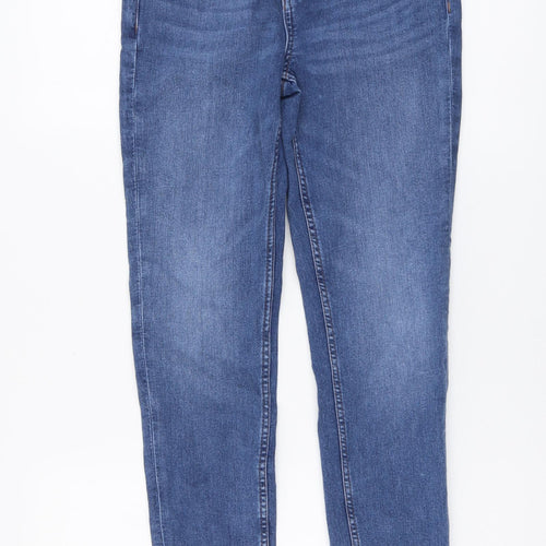 Marks and Spencer Womens Blue Cotton Skinny Jeans Size 8 L29 in Regular Button