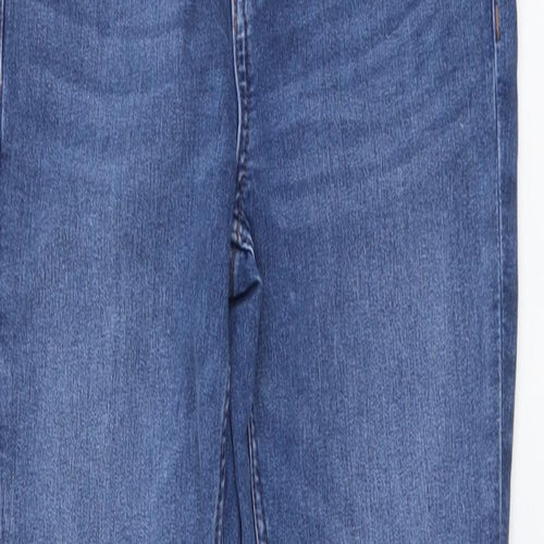Marks and Spencer Womens Blue Cotton Skinny Jeans Size 8 L29 in Regular Button
