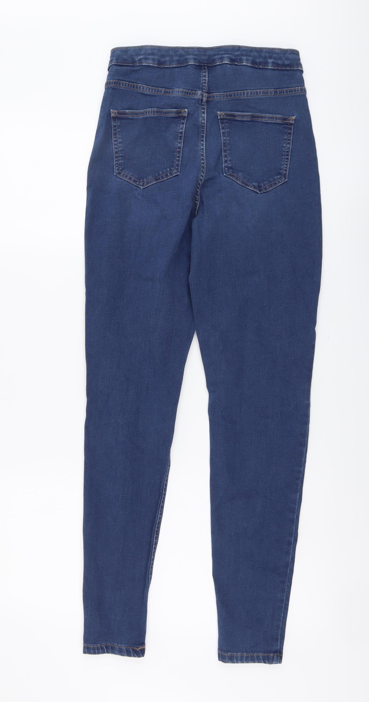 Marks and Spencer Womens Blue Cotton Skinny Jeans Size 8 L29 in Regular Button