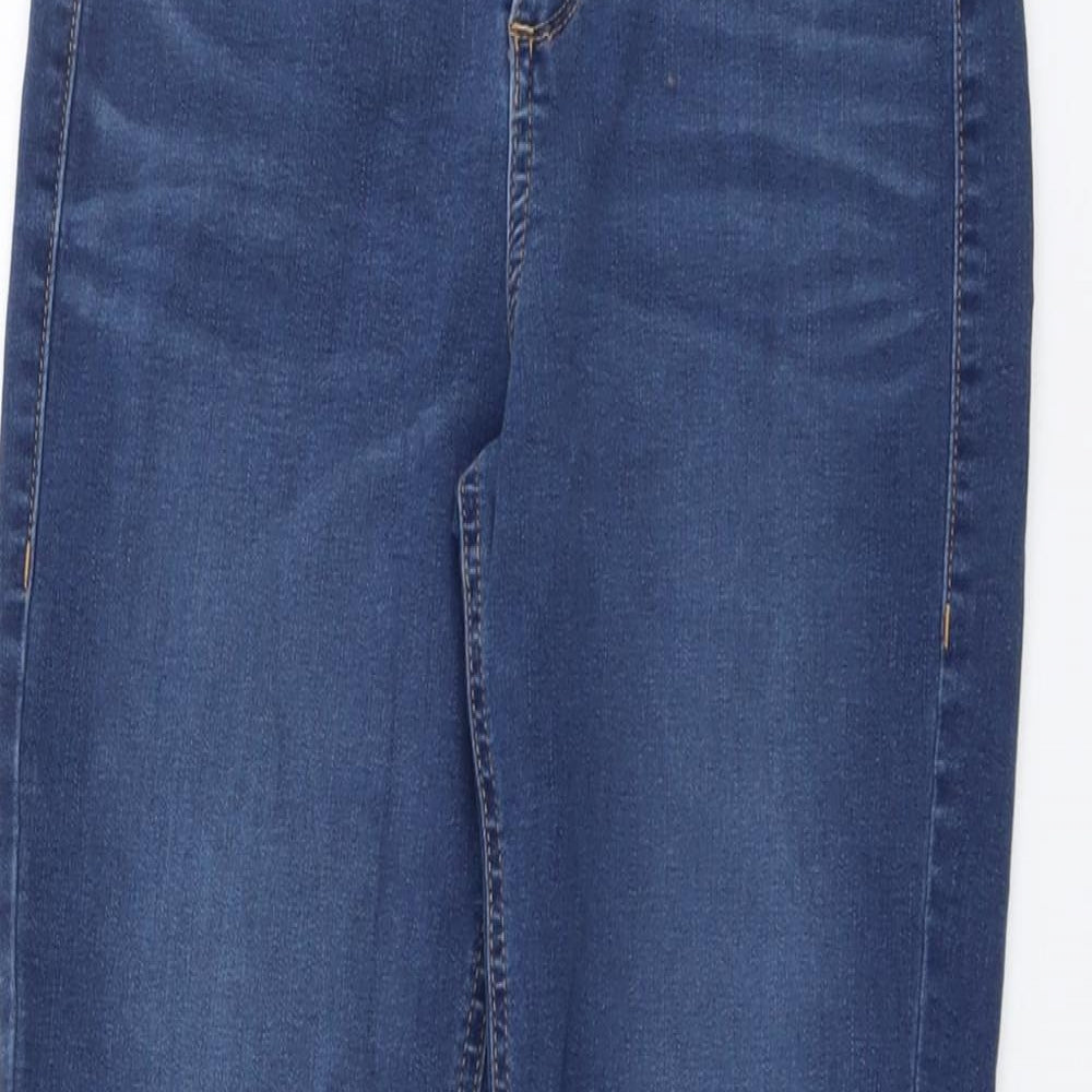 Marks and Spencer Womens Blue Cotton Skinny Jeans Size 8 L29 in Regular Button