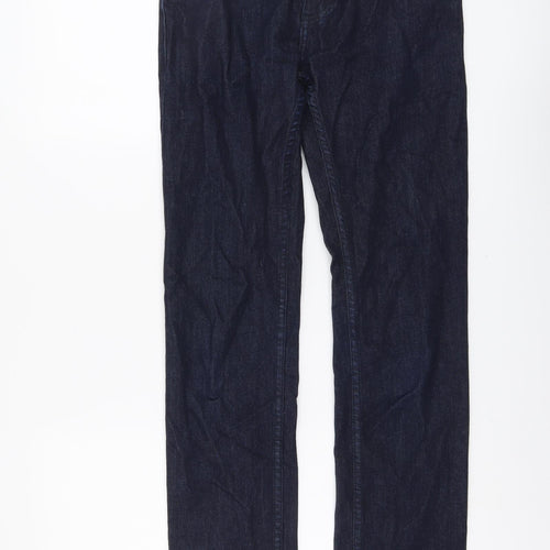 Levi's Womens Blue Cotton Straight Jeans Size 28 in L32 in Regular Button