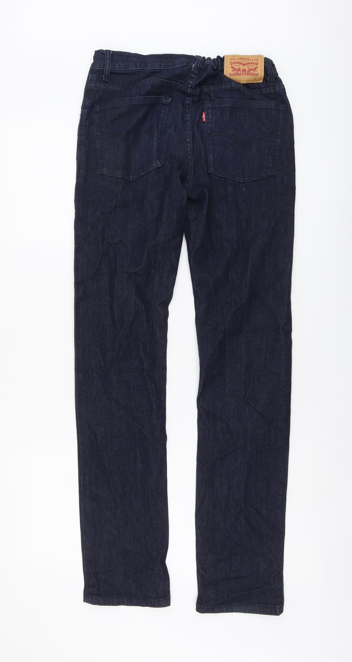 Levi's Womens Blue Cotton Straight Jeans Size 28 in L32 in Regular Button