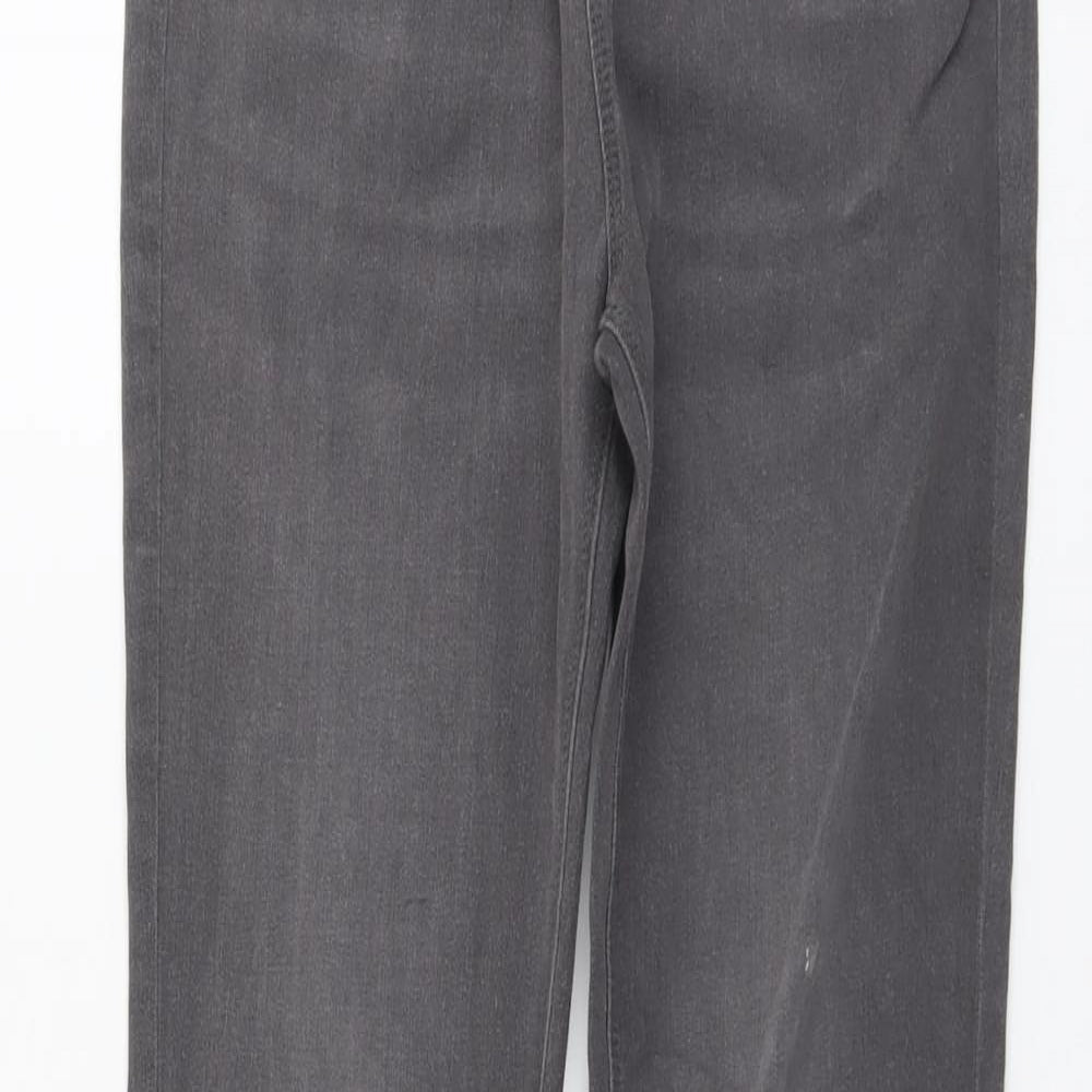 Denim & Co. Boys Grey Cotton Skinny Jeans Size 12-13 Years Regular Button