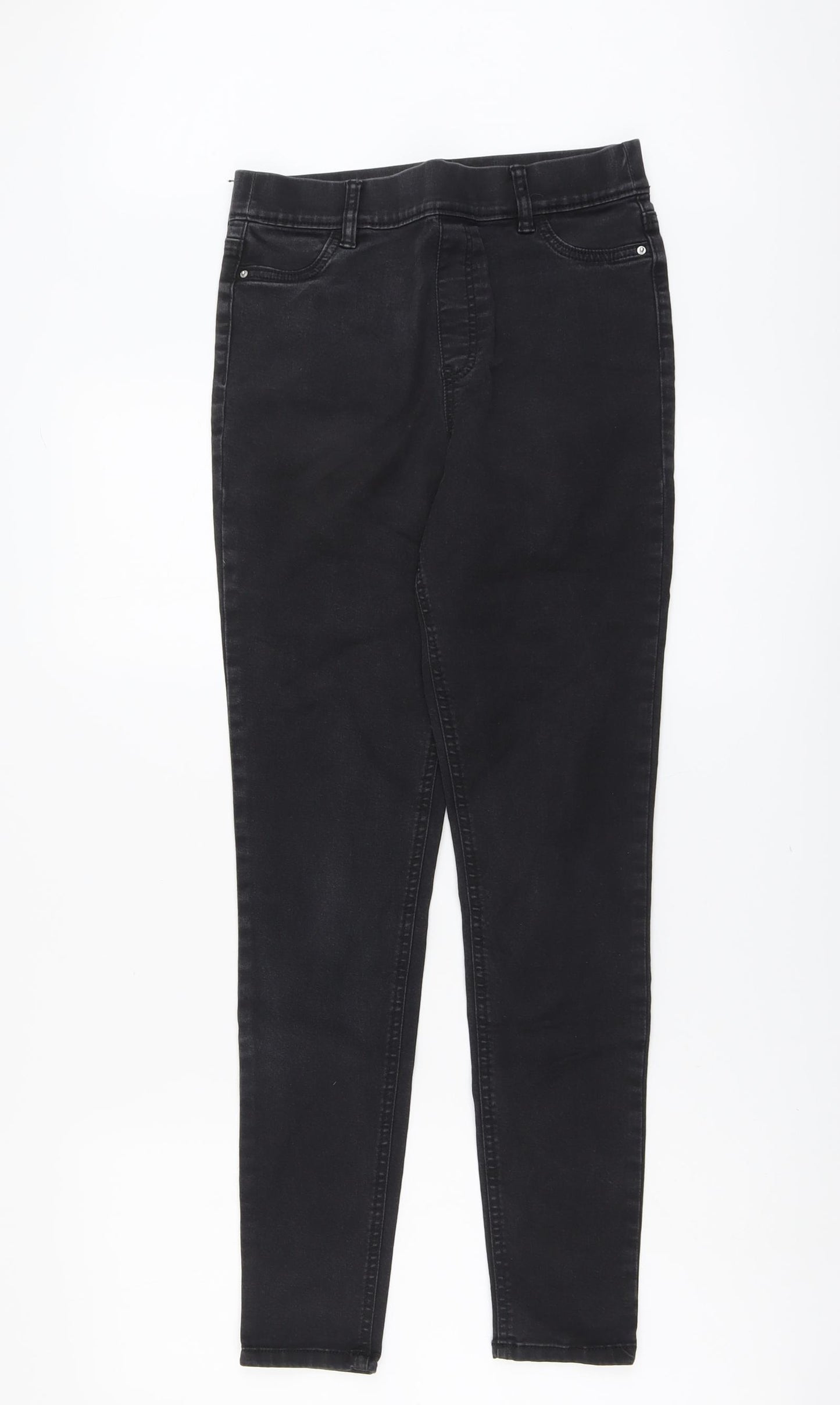 F&F Womens Black Cotton Jegging Jeans Size 10 L28 in Regular