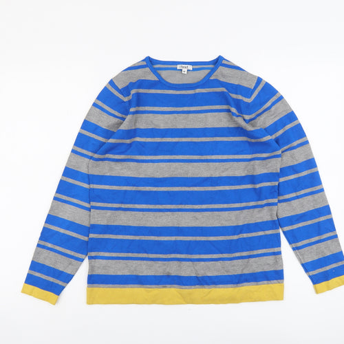 //Text.. Womens Multicoloured Scoop Neck Striped Viscose Pullover Jumper Size M