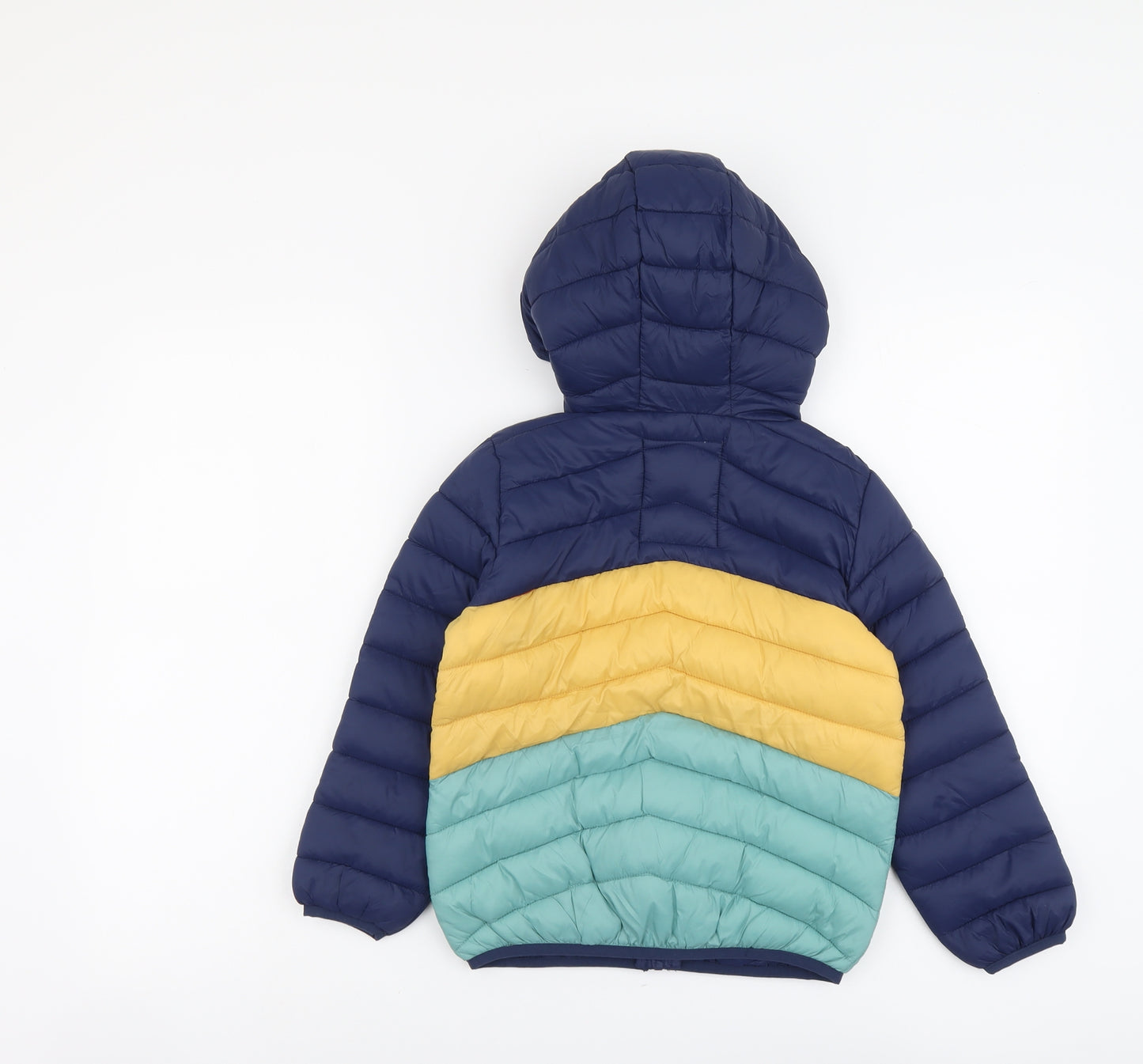 Marks and Spencer Boys Multicoloured Colourblock Quilted Jacket Size 6-7 Years Zip