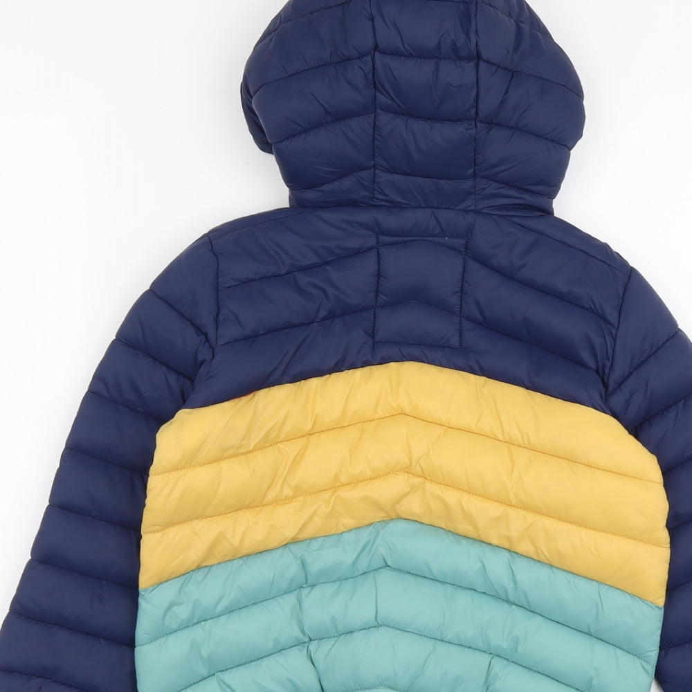 Marks and Spencer Boys Multicoloured Colourblock Quilted Jacket Size 6-7 Years Zip