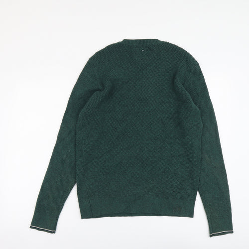Joules Mens Green Round Neck Cotton Pullover Jumper Size M Long Sleeve