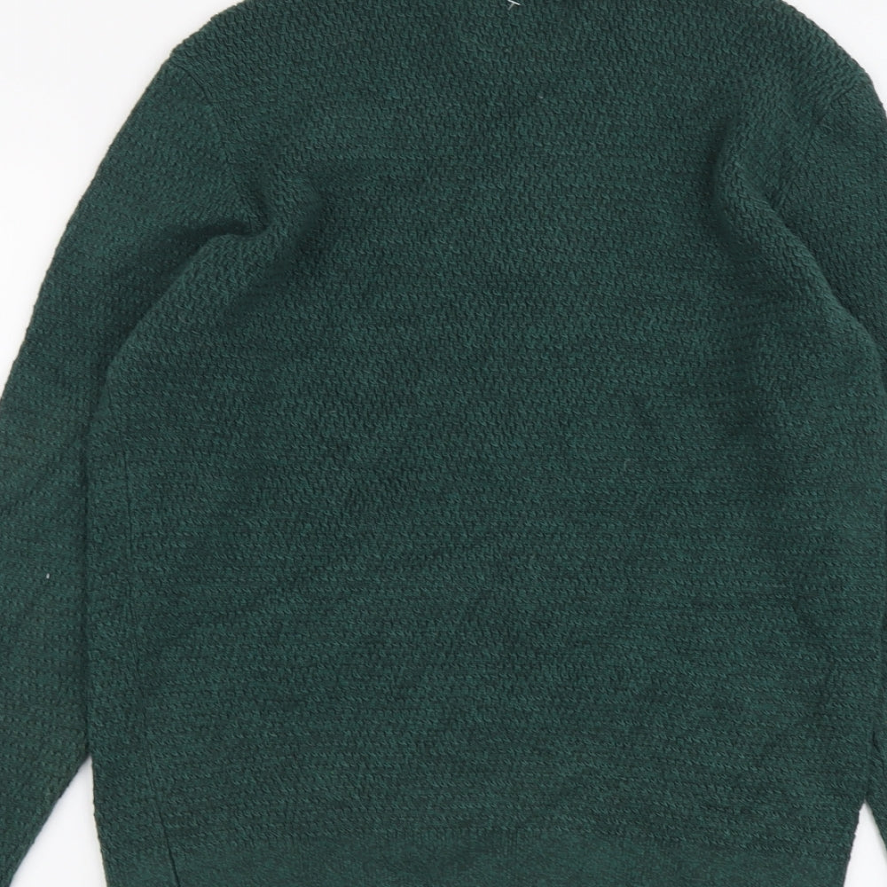 Joules Mens Green Round Neck Cotton Pullover Jumper Size M Long Sleeve