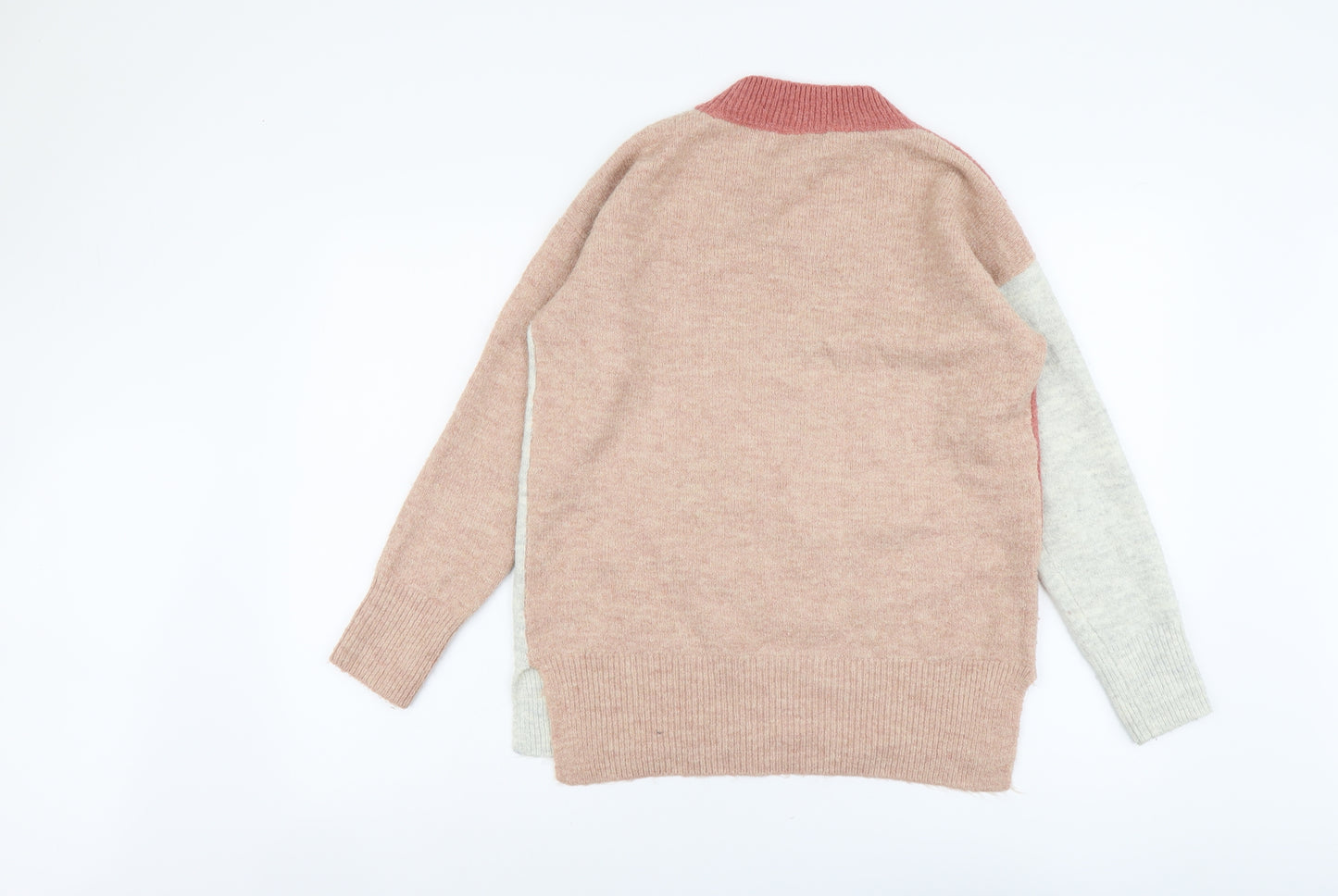 NEXT Womens Pink Mock Neck Acrylic Pullover Jumper Size S - Star