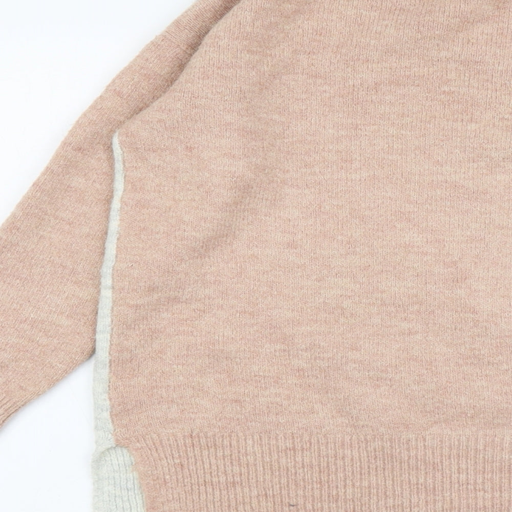 NEXT Womens Pink Mock Neck Acrylic Pullover Jumper Size S - Star