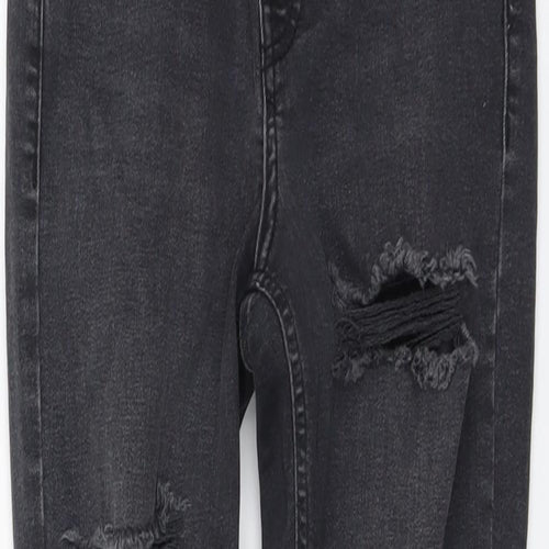 Topshop Womens Grey Cotton Skinny Jeans Size 24 in L25 in Regular Button