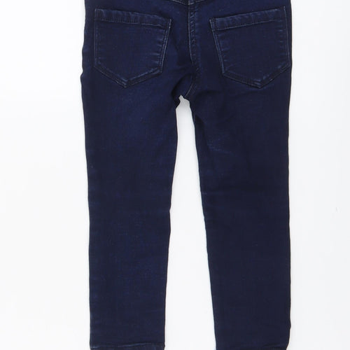 NEXT Girls Blue Cotton Skinny Jeans Size 3 Years Regular Button