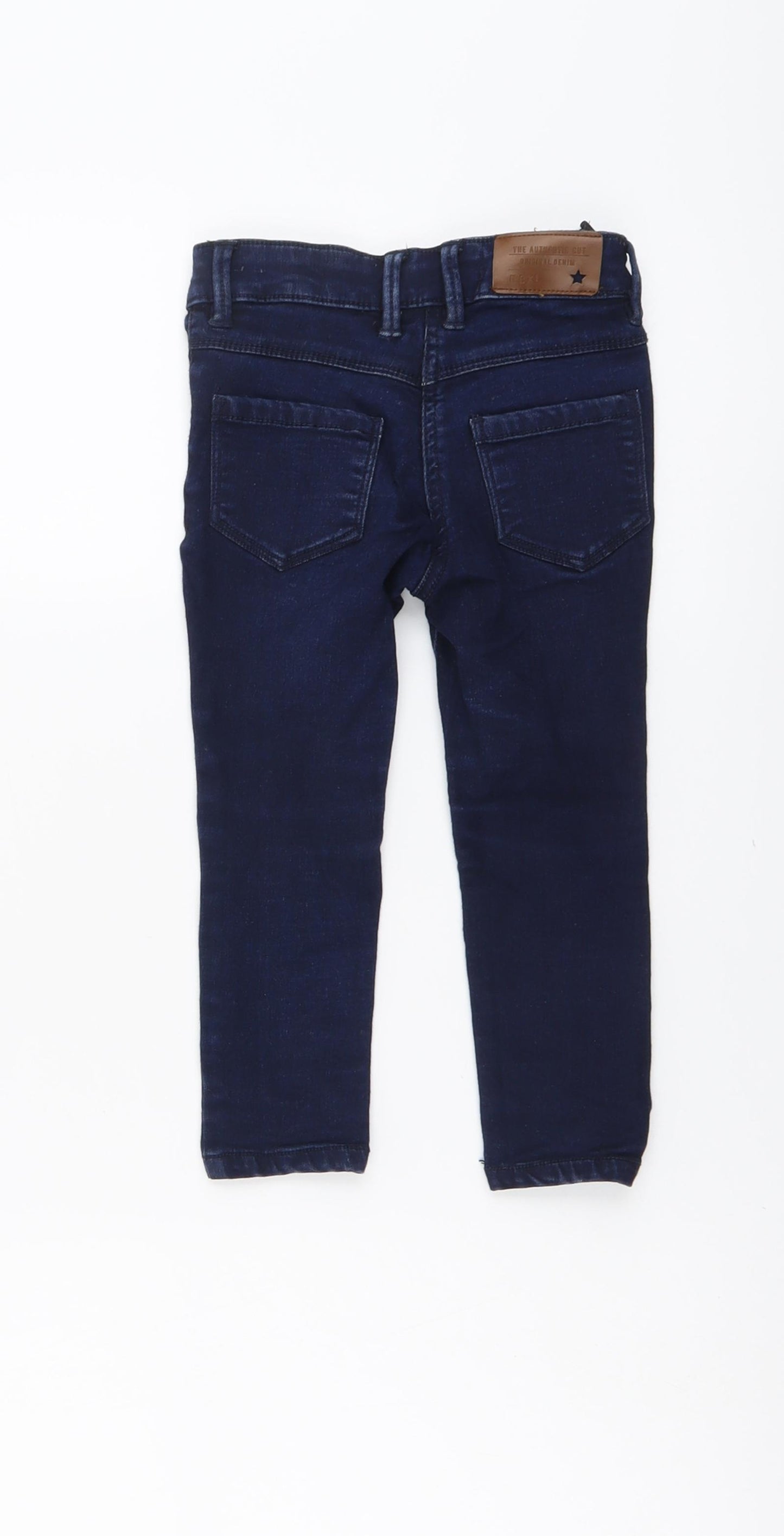 NEXT Girls Blue Cotton Skinny Jeans Size 3 Years Regular Button