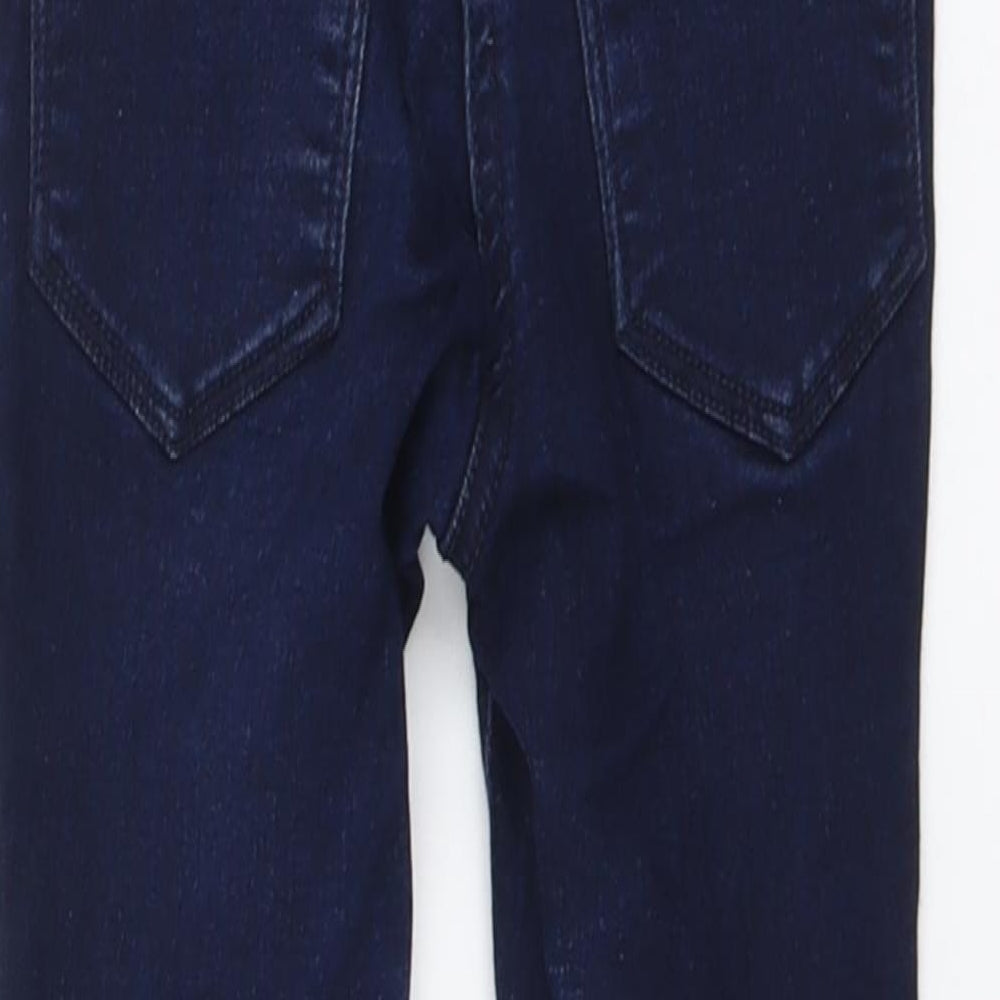 NEXT Girls Blue Cotton Skinny Jeans Size 3 Years Regular Button