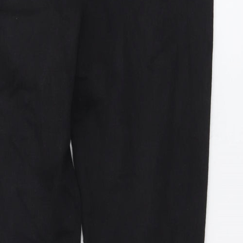 Preworn Girls Black Cotton Skinny Jeans Size 12 Years Regular Button - Distressed