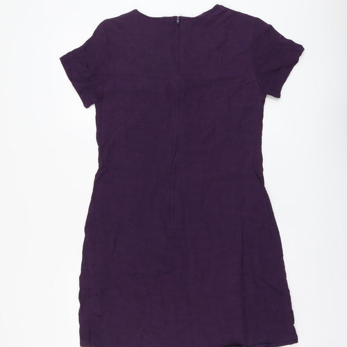 Outfit Womens Purple Viscose A-Line Size 14 Round Neck Zip