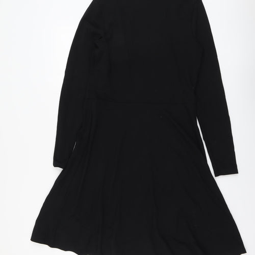 H&M Womens Black Viscose Fit & Flare Size L Round Neck Pullover