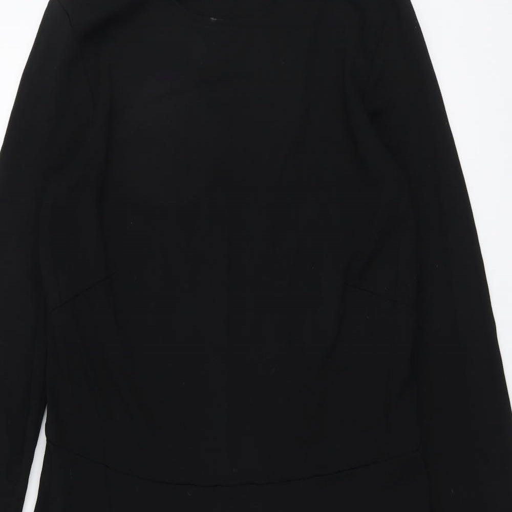 H&M Womens Black Viscose Fit & Flare Size L Round Neck Pullover