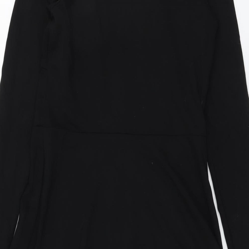 H&M Womens Black Viscose Fit & Flare Size L Round Neck Pullover