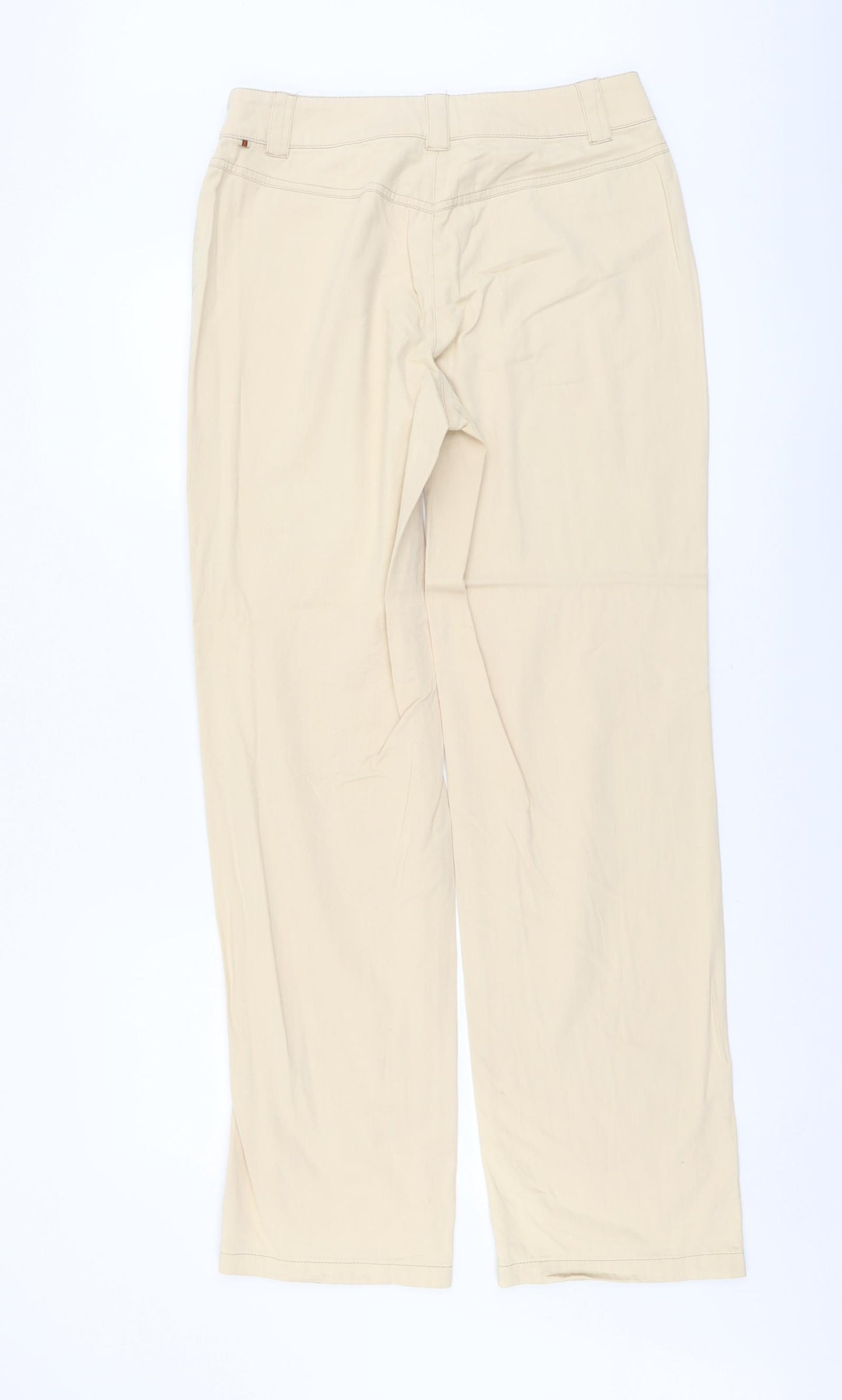 Gerry Weber Womens Beige Cotton Trousers Size 12 L32 in Regular Button