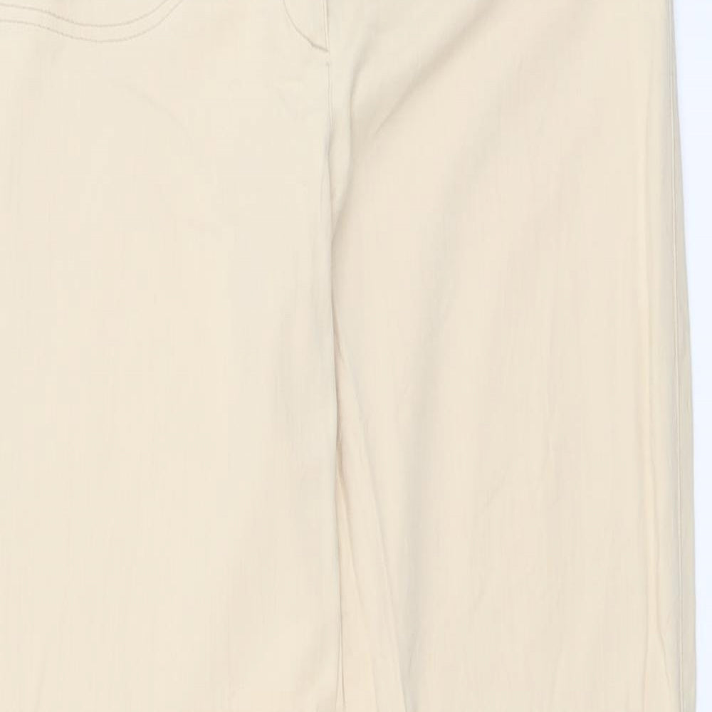 Gerry Weber Womens Beige Cotton Trousers Size 12 L32 in Regular Button