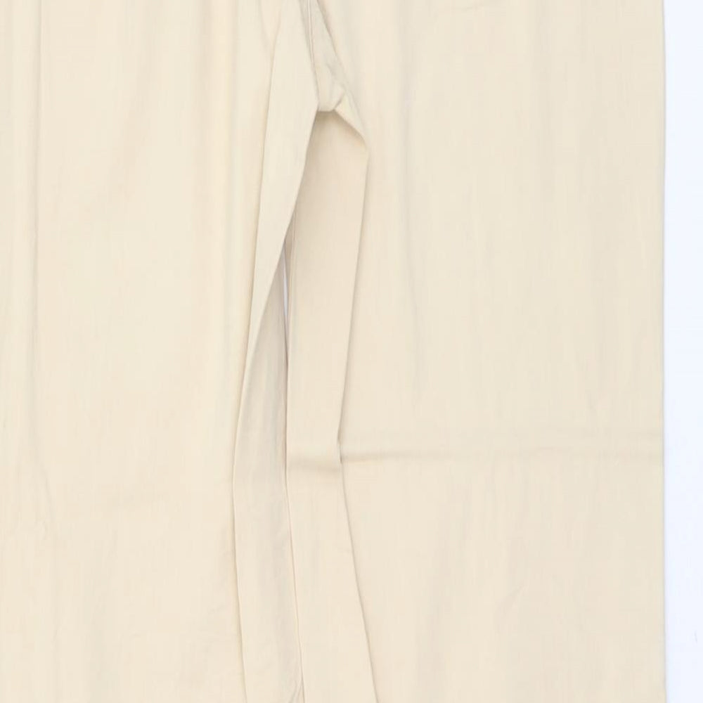 Gerry Weber Womens Beige Cotton Trousers Size 12 L32 in Regular Button