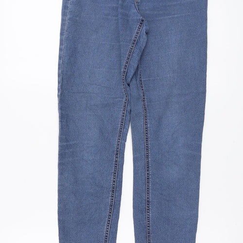Sinsay Womens Blue Cotton Skinny Jeans Size 10 L29 in Regular Button
