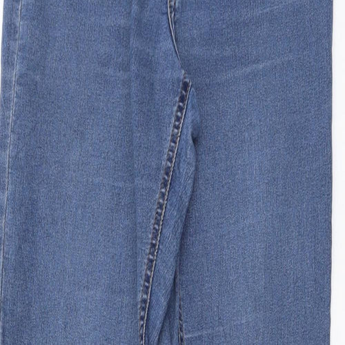 Sinsay Womens Blue Cotton Skinny Jeans Size 10 L29 in Regular Button