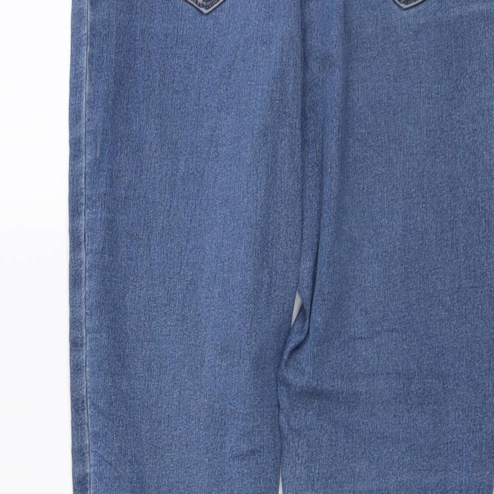 Sinsay Womens Blue Cotton Skinny Jeans Size 10 L29 in Regular Button