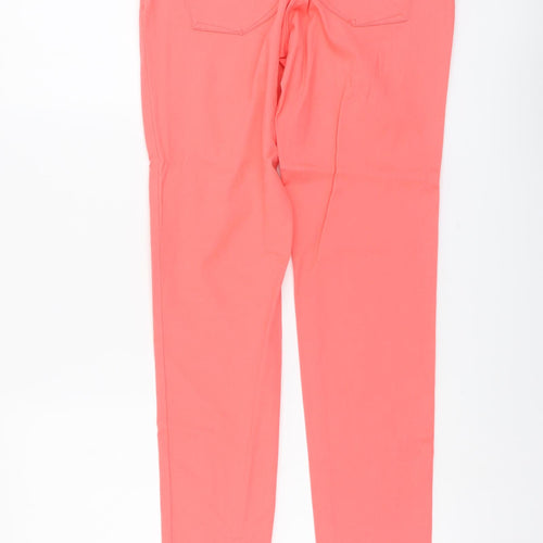 H&M Womens Pink Cotton Skinny Jeans Size 10 L32 in Regular Button
