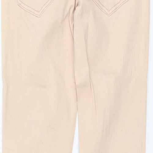 Zara Womens Pink Cotton Skinny Jeans Size 8 L25 in Regular Button