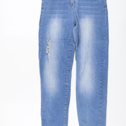 //Denim Womens Blue Cotton Skinny Jeans Size 12 L26 in Regular Button