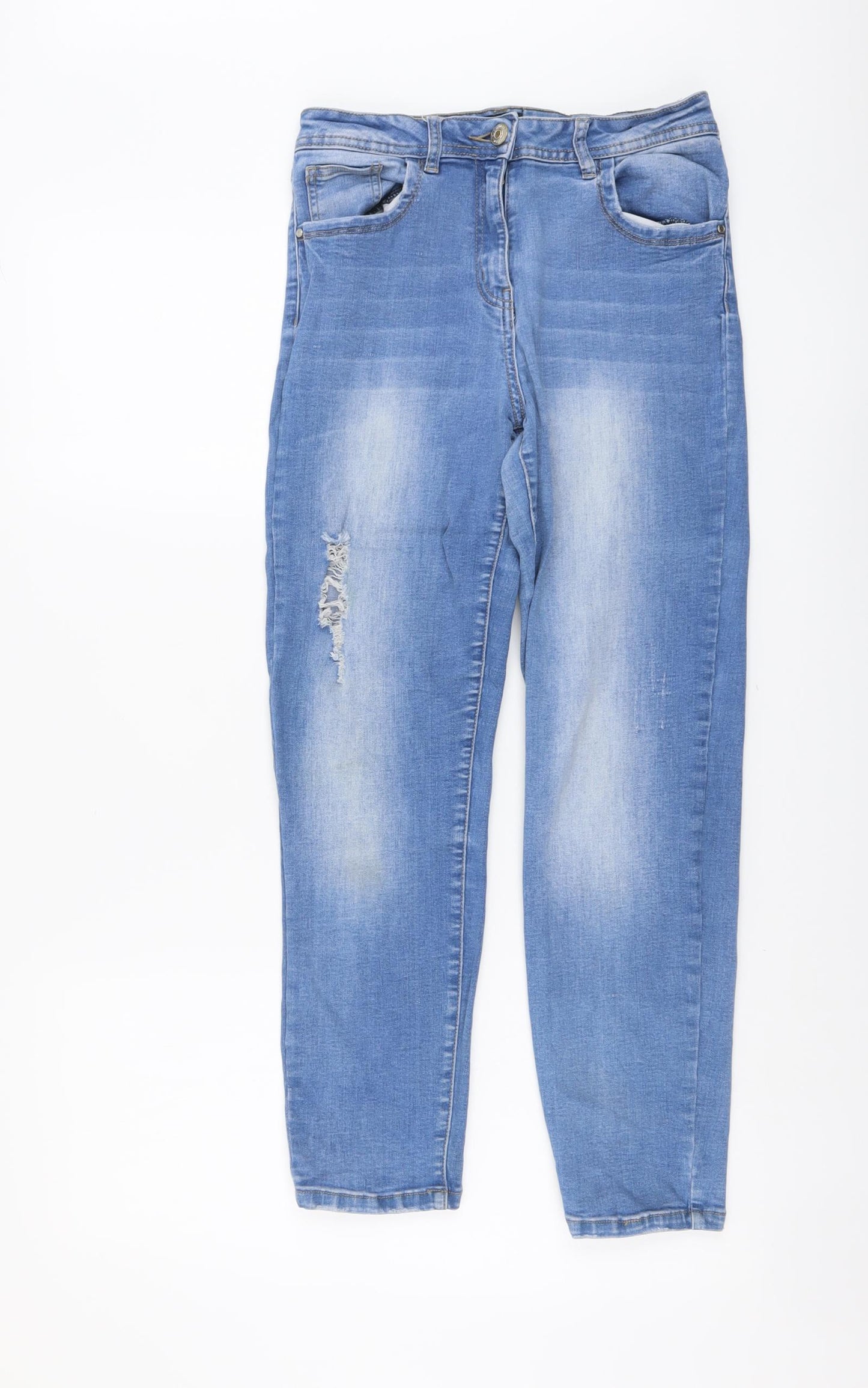 //Denim Womens Blue Cotton Skinny Jeans Size 12 L26 in Regular Button