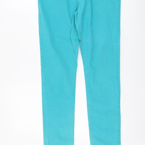 Denim & Co. Womens Green Cotton Skinny Jeans Size 14 L31 in Regular Button