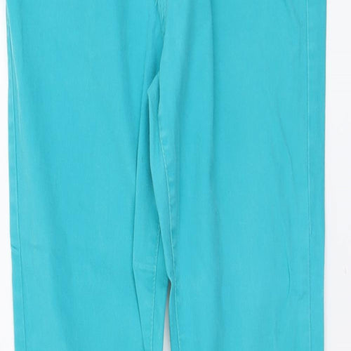 Denim & Co. Womens Green Cotton Skinny Jeans Size 14 L31 in Regular Button