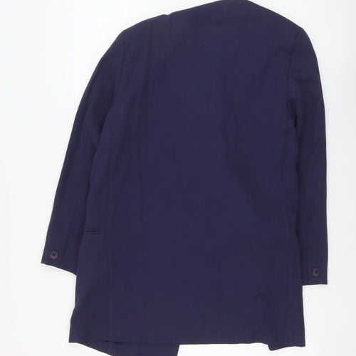 Annalena Womens Blue Jacket Coatigan Size 10 Hook & Eye
