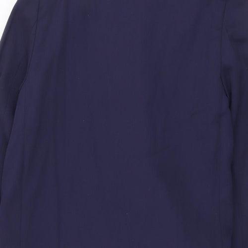 Annalena Womens Blue Jacket Coatigan Size 10 Hook & Eye